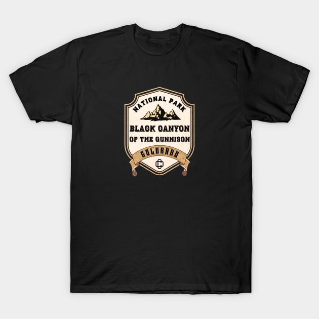 Black Canyon Of The Gunnison National Park Badge T-Shirt by antarte